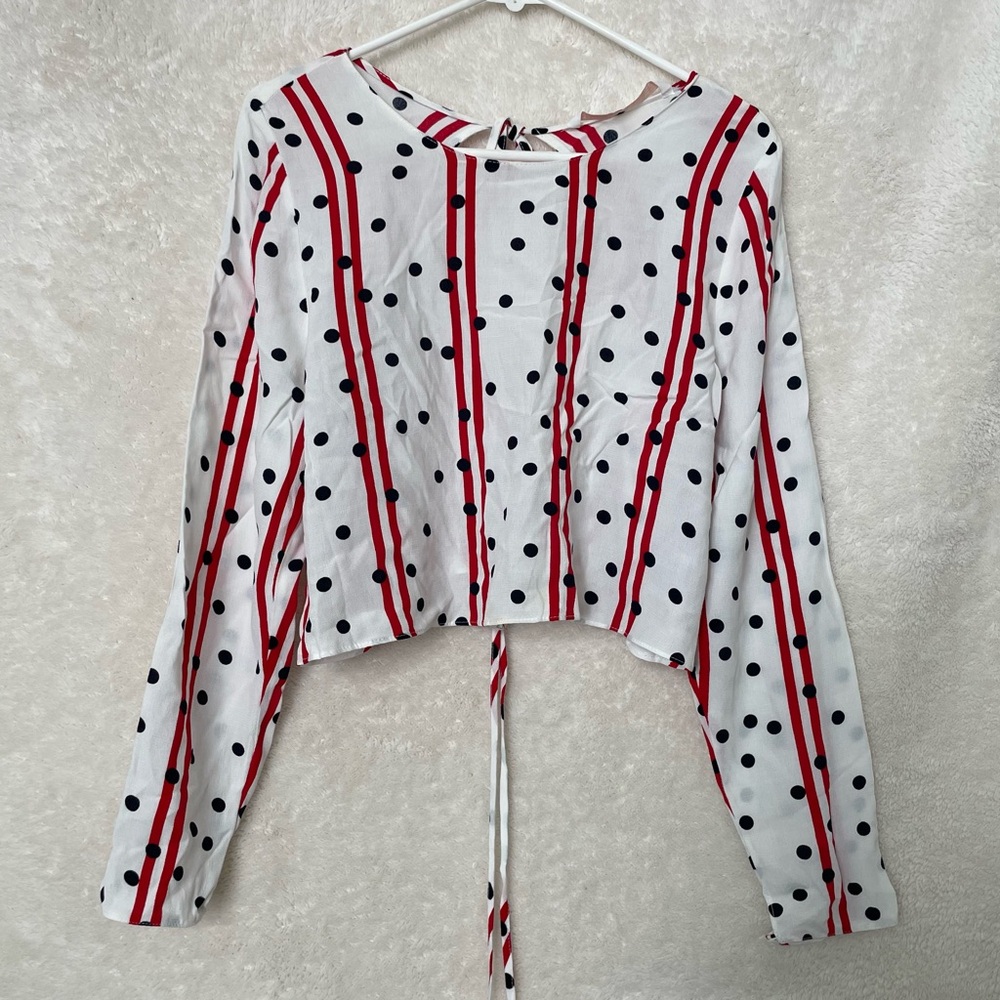 ZARA Long Sleeve Open Back Top